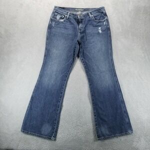 VTG American Eagle Jeans Womens 14 Blue Favorite Flare Distressed Y2K
